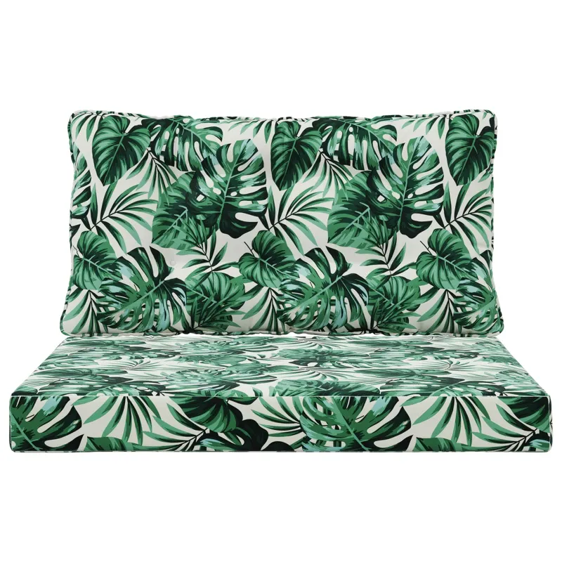 Lauko sofa pagalvėlė 2 pcs Lapų raštas Poliesteris