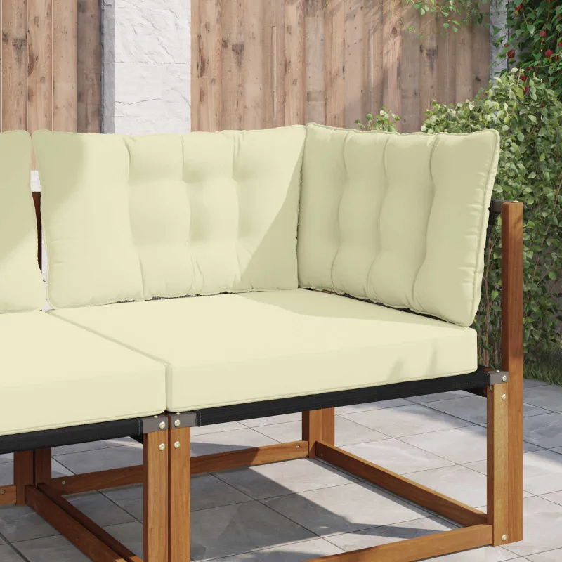 Lauko sofa pagalvėlė 3 pcs Kreminė Poliesteris