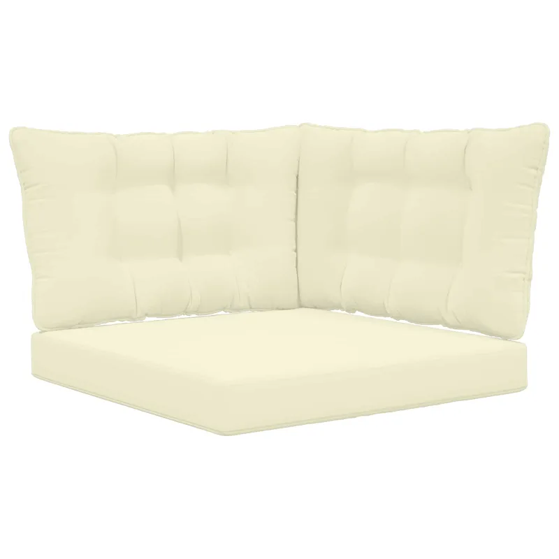 Lauko sofa pagalvėlė 3 pcs Kreminė Poliesteris