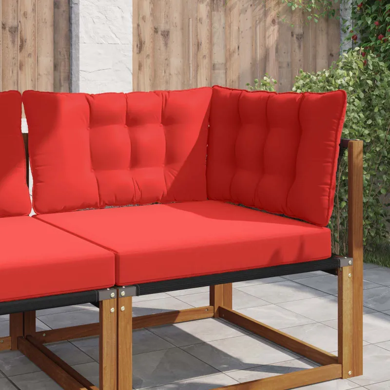 Lauko sofa pagalvėlė 3 pcs Raudona Poliesteris