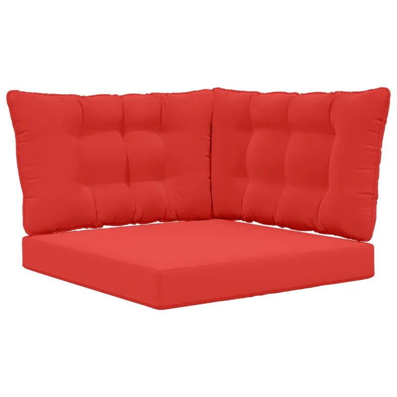 Lauko sofa pagalvėlė 3 pcs Raudona Poliesteris
