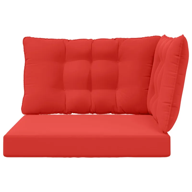 Lauko sofa pagalvėlė 3 pcs Raudona Poliesteris