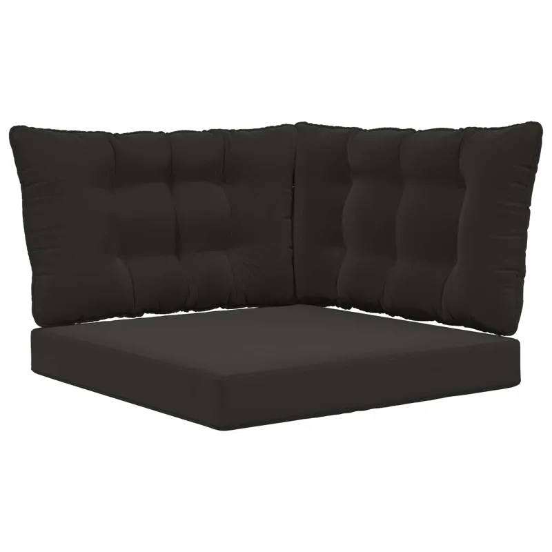 Lauko sofa pagalvėlė 3 pcs Juodas Poliesteris