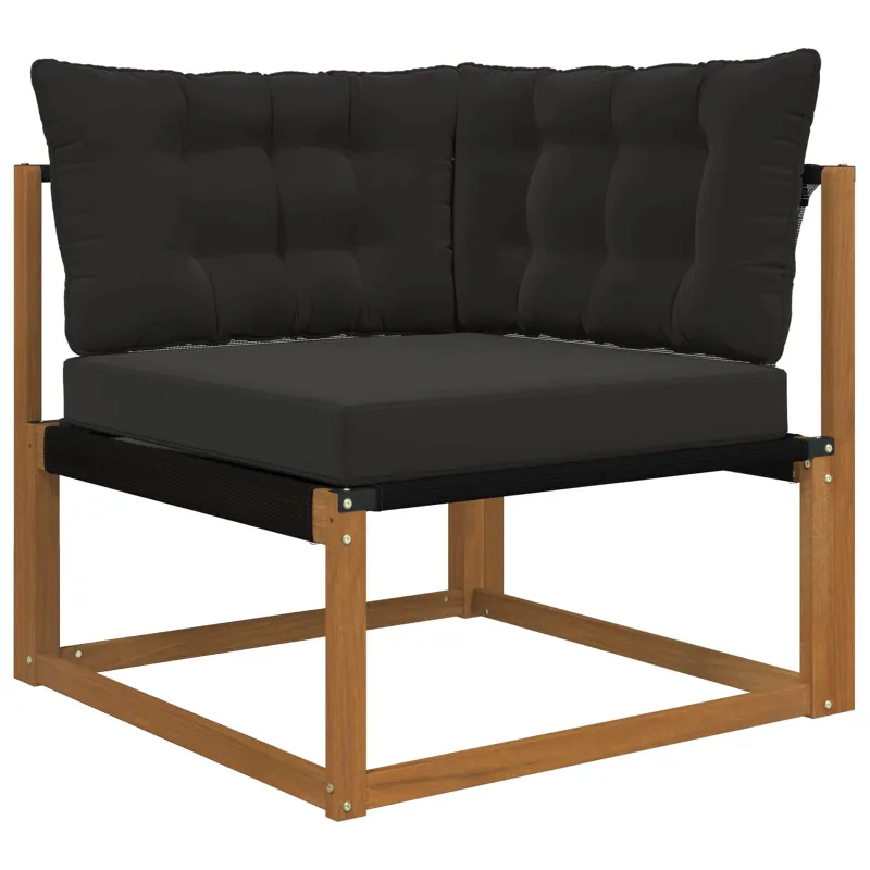 Lauko sofa pagalvėlė 3 pcs Juodas Poliesteris
