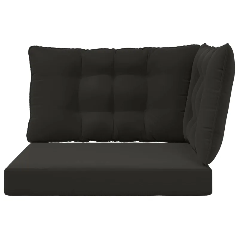 Lauko sofa pagalvėlė 3 pcs Juodas Poliesteris