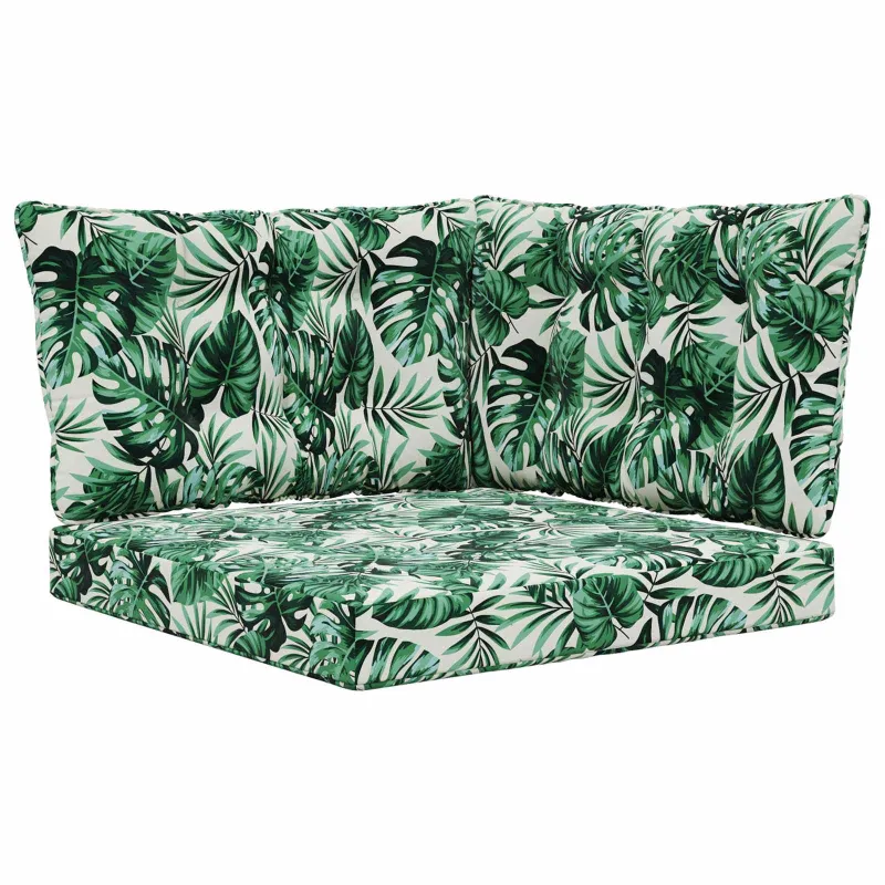Lauko sofa pagalvėlė 3 pcs Lapų raštas Poliesteris