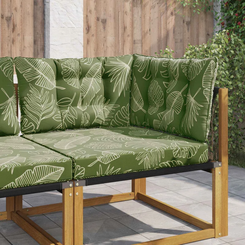 Lauko sofa pagalvėlė 3 pcs Lapų dizainas Poliesteris
