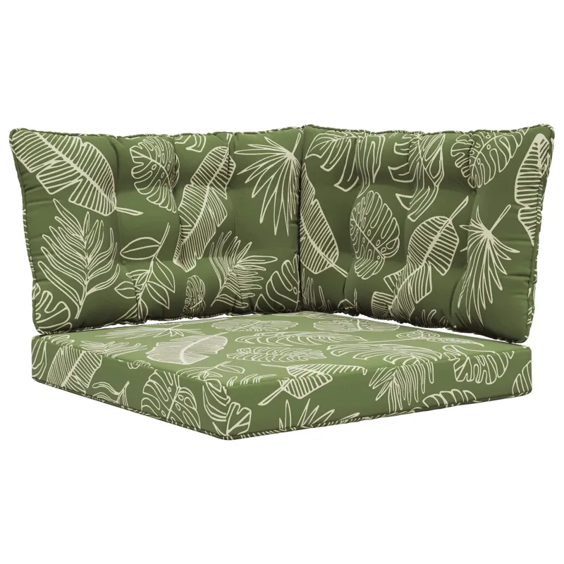 Lauko sofa pagalvėlė 3 pcs Lapų dizainas Poliesteris