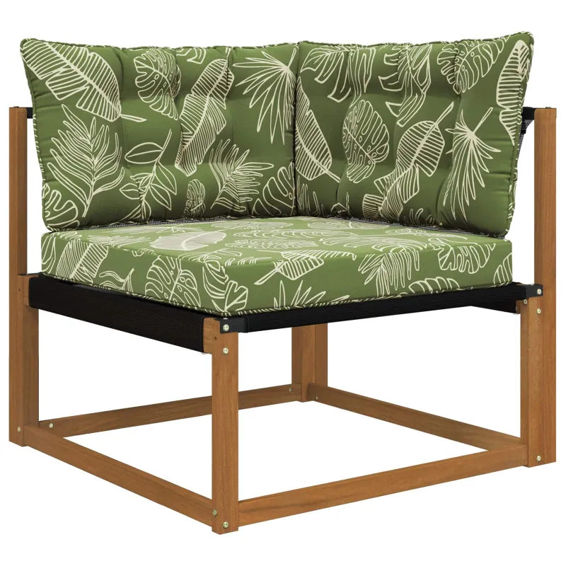 Lauko sofa pagalvėlė 3 pcs Lapų dizainas Poliesteris