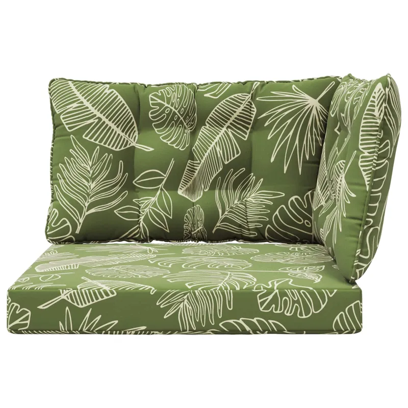 Lauko sofa pagalvėlė 3 pcs Lapų dizainas Poliesteris