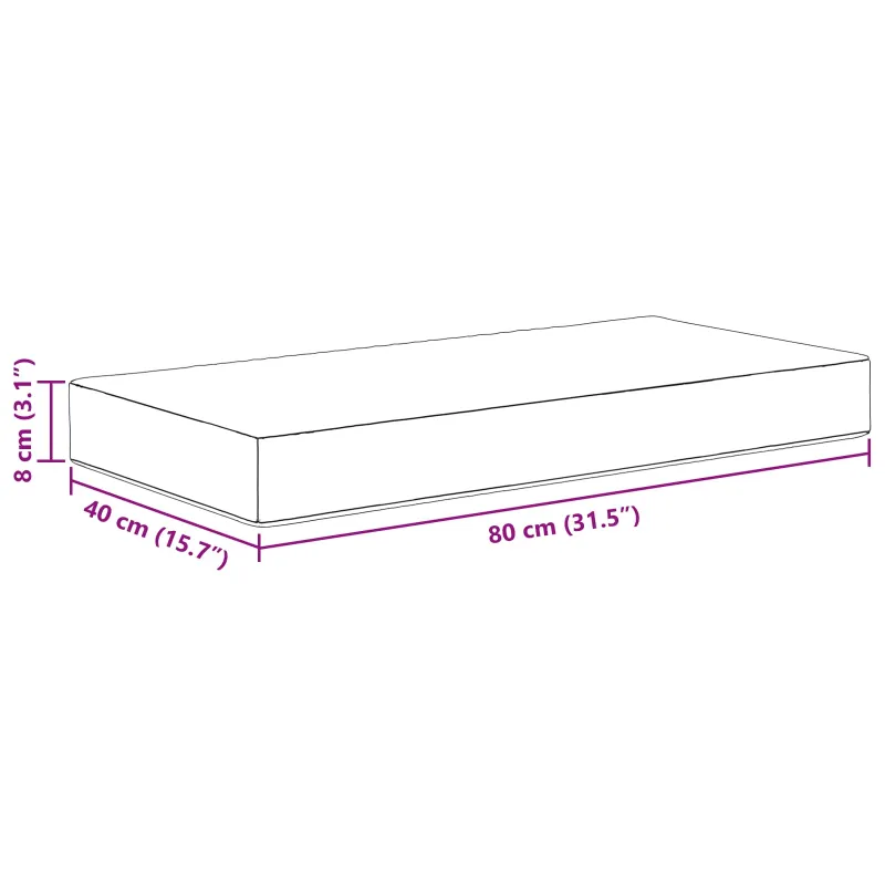 Lauko Sėdimosios Pagalvė Juodas 80 x 40 x 8 cm 100% poliesteris