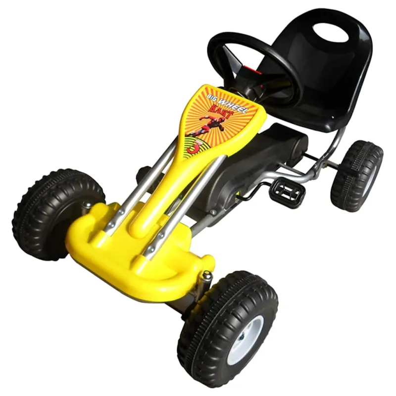 Kartingas, minamas pedalais, geltonas