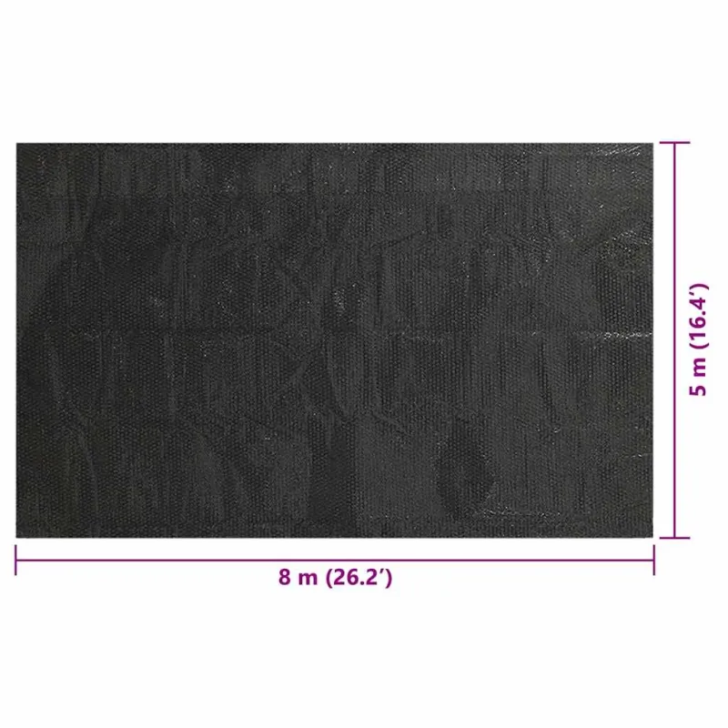 Kvadratinė Baseino Uždengimo PE Plėvelė, Juoda, 8 x 5 m