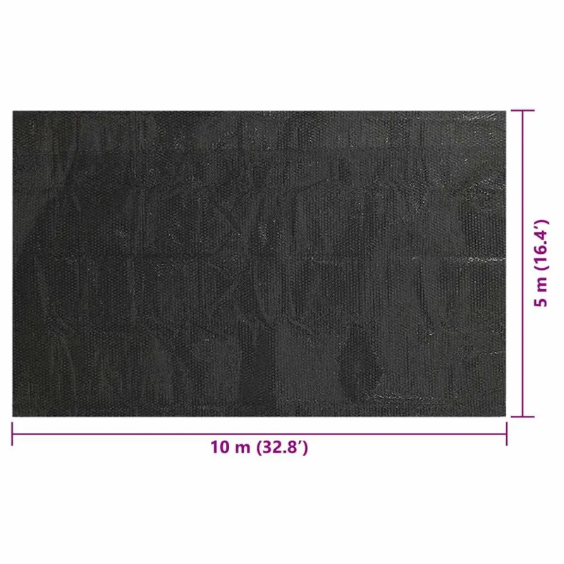 Kvadratinė Baseino Uždengimo PE Plėvelė, Juoda, 10x5 m