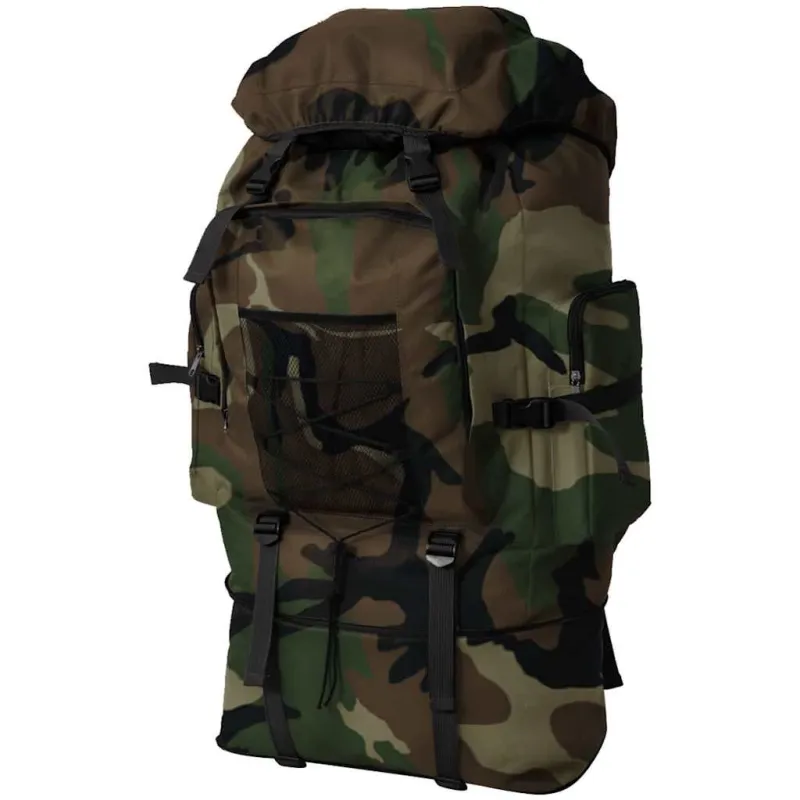 Militaristinio stiliaus kuprinė, kamufliažinė, 100l, XXL