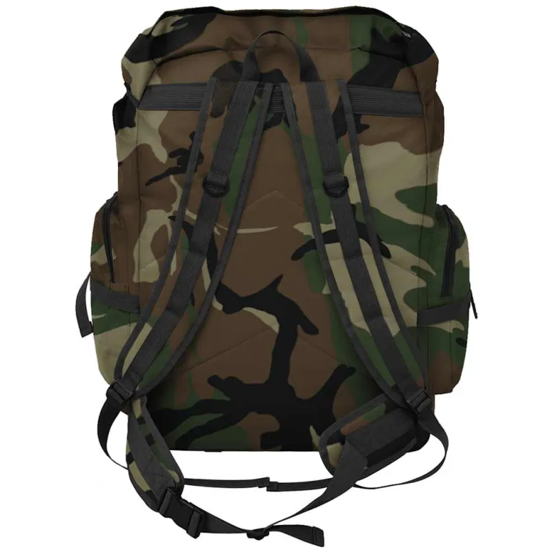 Militaristinio stiliaus kuprinė, 65 l, kamufliažo spalvos
