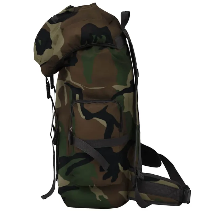 Militaristinio stiliaus kuprinė, 65 l, kamufliažo spalvos