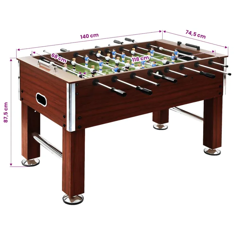 Stalo futbolo stalas, rudas, plienas, 60kg, 140x74,5x87,5cm
