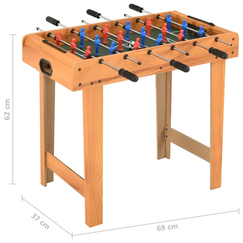Mažas stalo futbolo stalas, klevo spalvos, 69x37x62cm