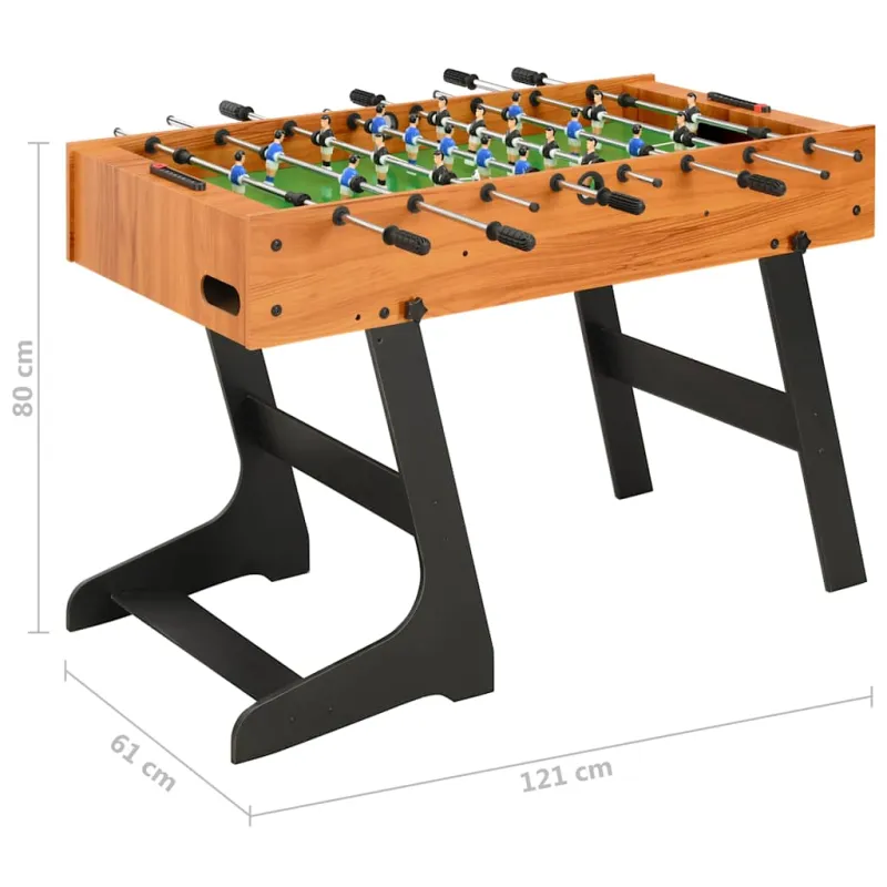 Sulankstomas stalo futbolo stalas, 121x61x80cm, šviesiai rudas