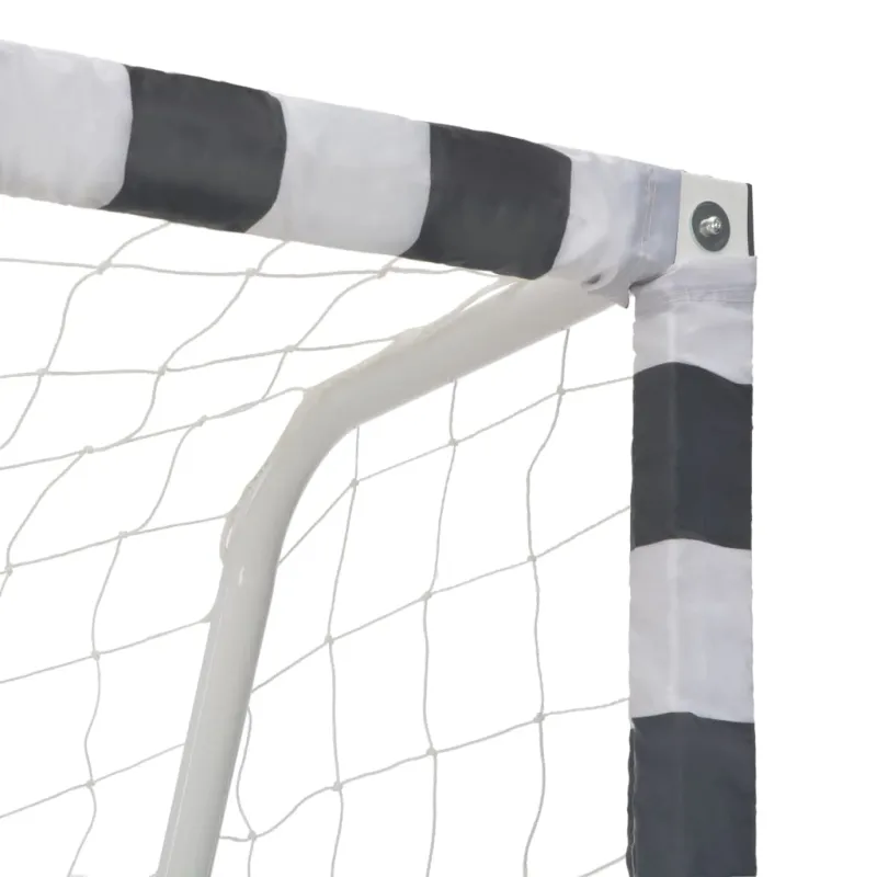 Futbolo vartai, juodos ir baltos sp., 300x160x90 cm, metalas