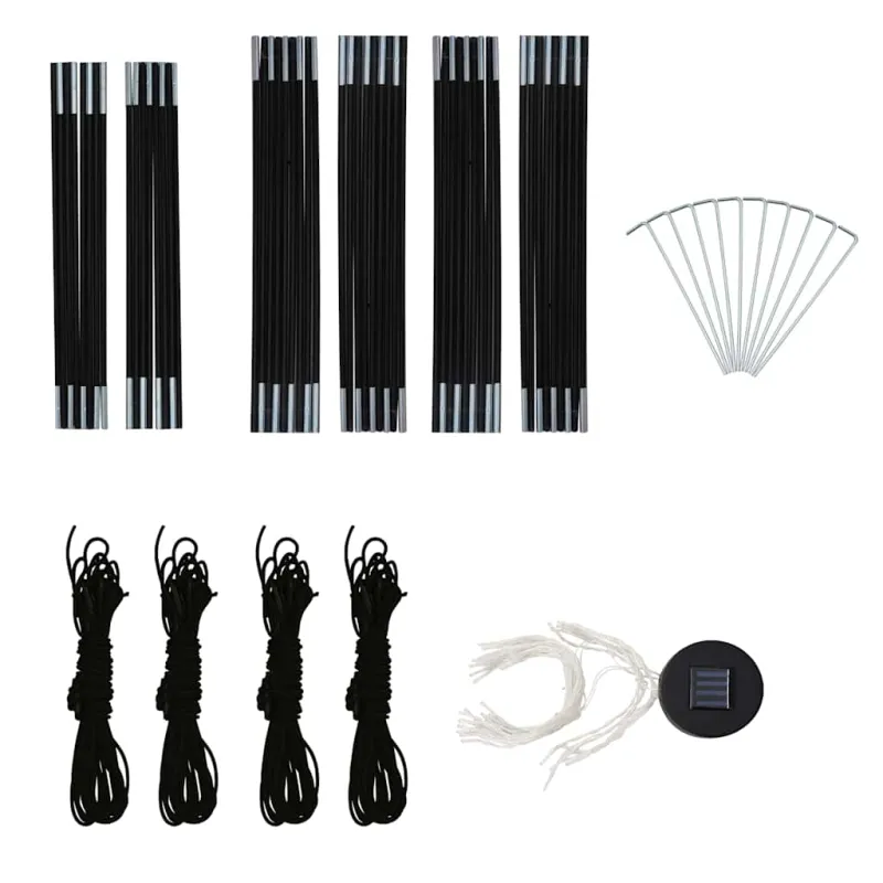 Proginė palapinė su LED ir 4 sienomis, mėlyna, 3,6x3,6x2,3m