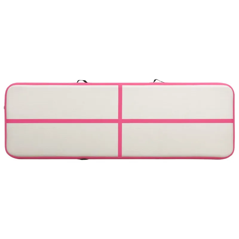 Pripučiamas gimnastikos kilimėlis, rožinis, 400x100x15cm, PVC