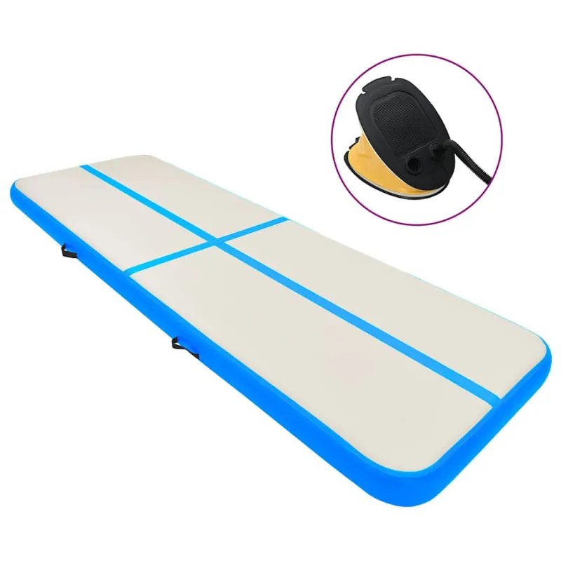 Pripučiamas gimnastikos kilimėlis, mėlynas, 400x100x20cm, PVC