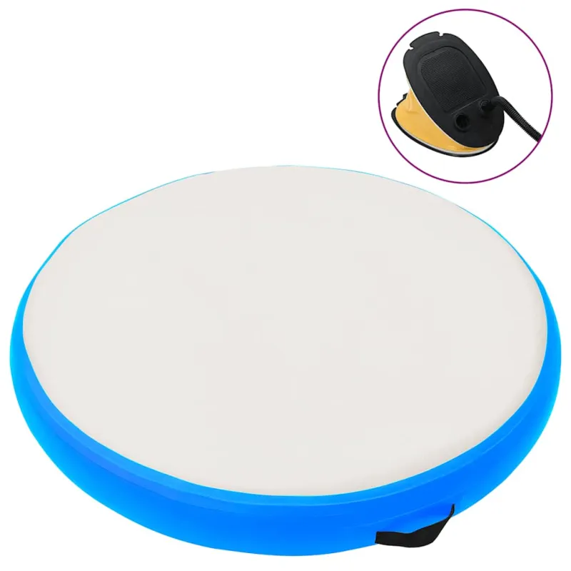 Gimnastikos kilimėlis su pompa, mėlynas, 100x100x20cm, PVC