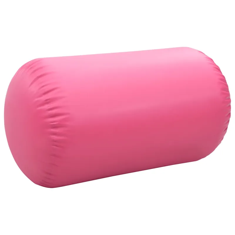 Gimnastikos ritinys su pompa, rožinis, 100x60cm, PVC