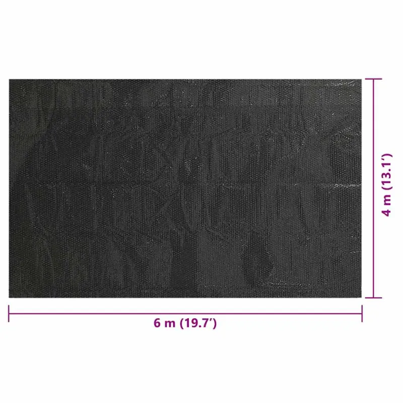 Baseino uždangalas, juodos spalvos, 600x400cm, PE, stačiakampis