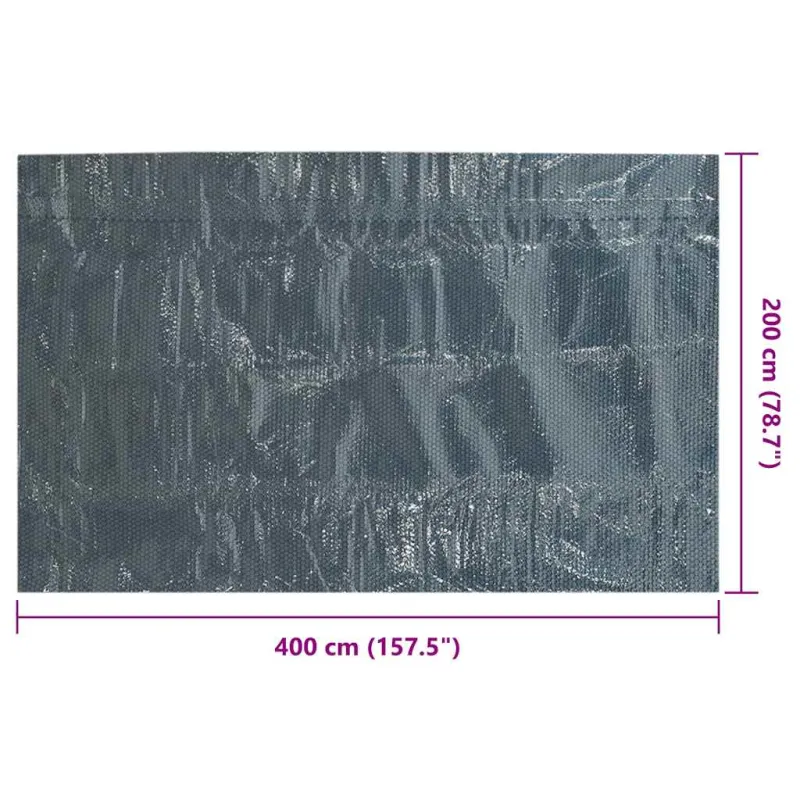 Saulę sugerianti baseino plėvelė, juoda/mėlyna, 400x200cm, PE