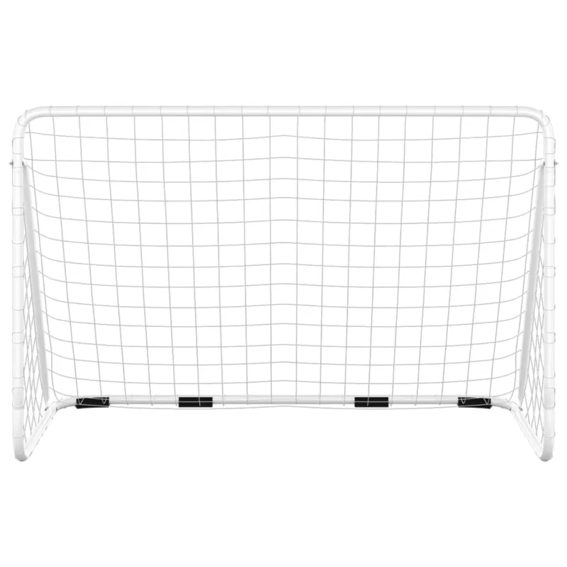 Futbolo vartai su tinklu, balti, 180x90x120cm, plienas