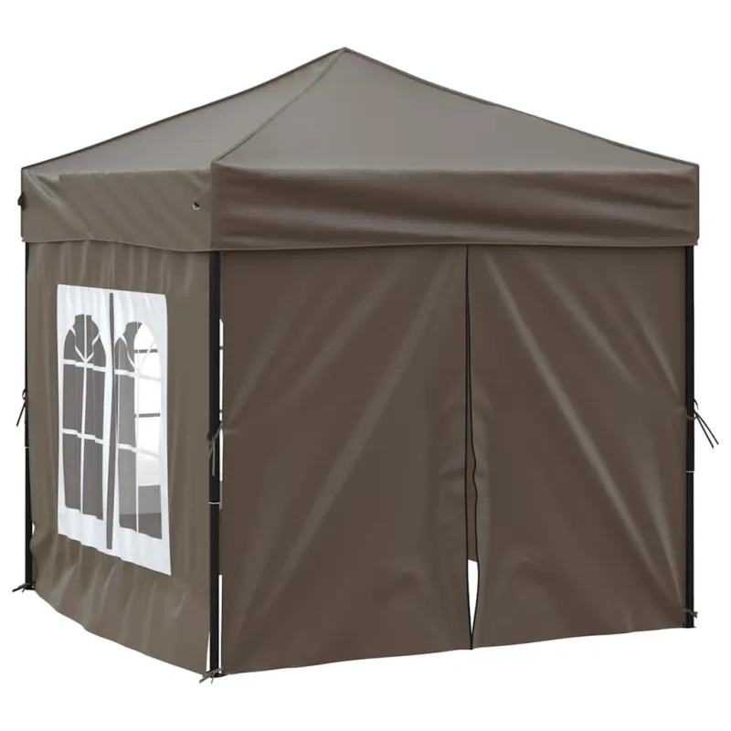 Proginė palapinė su šoninėmis sienomis, taupe, 2x2m