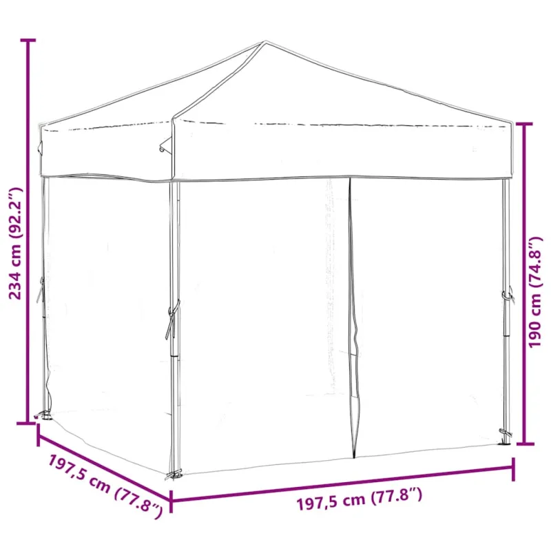 Proginė palapinė su šoninėmis sienomis, taupe, 2x2m