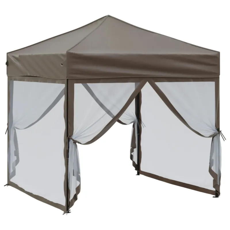Proginė palapinė su šoninėmis sienomis, taupe, 2x2m