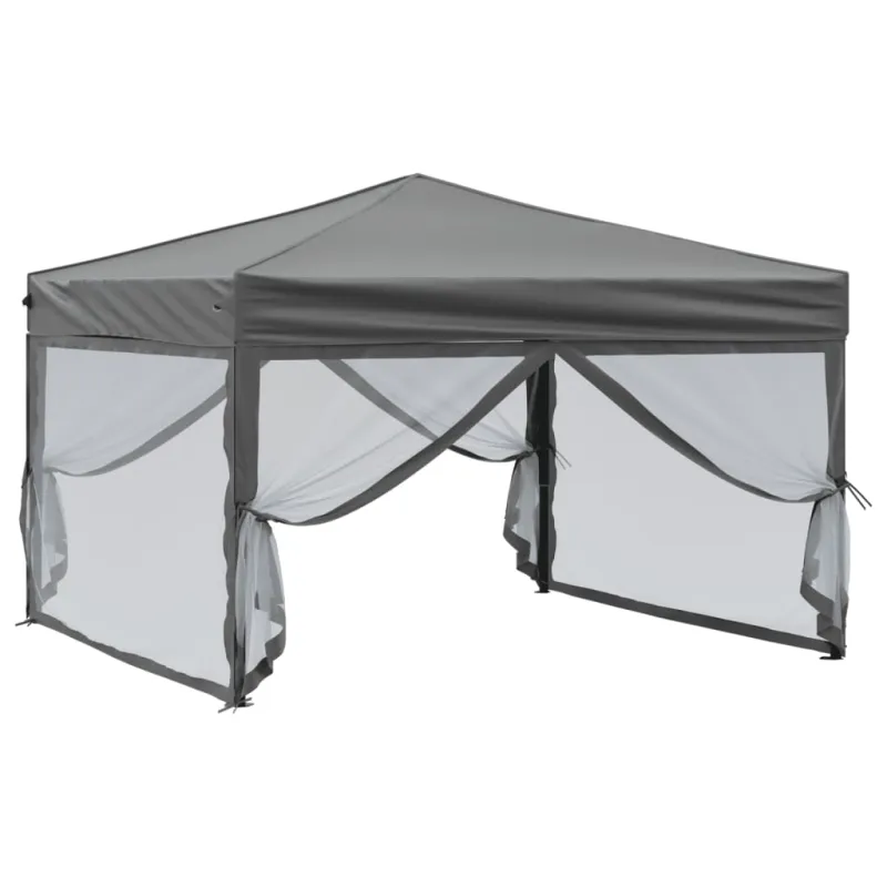 Proginė palapinė su šoninėmis sienomis, antracito, 3x3m
