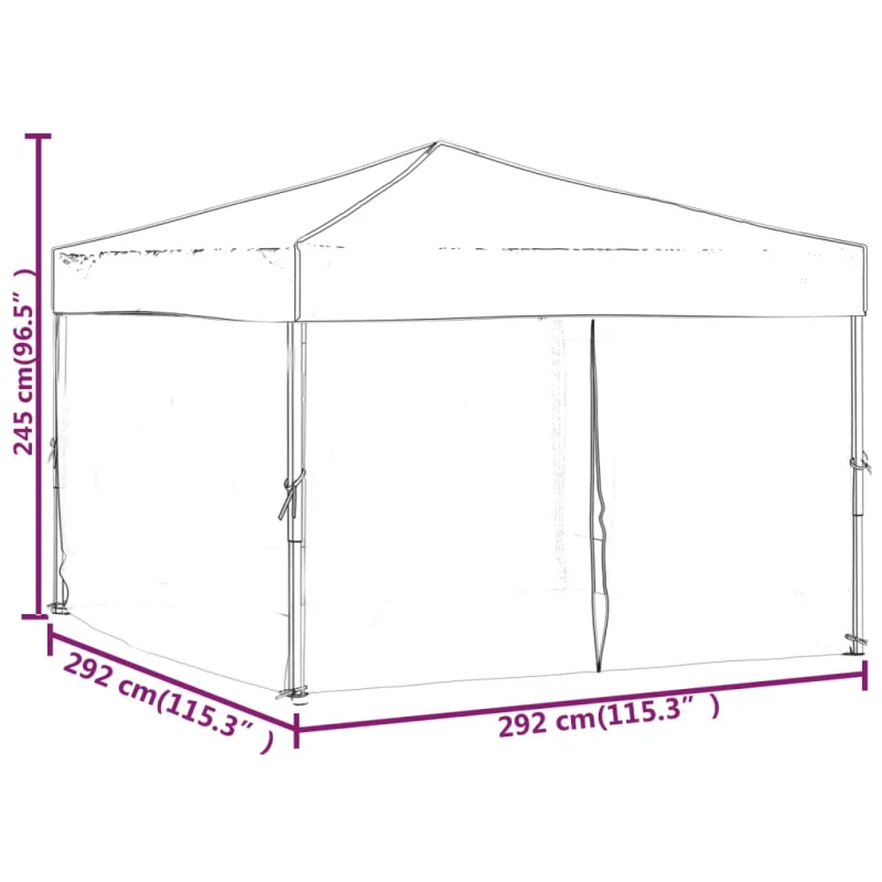 Proginė palapinė su šoninėmis sienomis, antracito, 3x3m