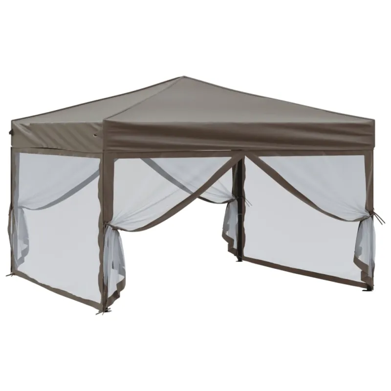 Proginė palapinė su šoninėmis sienomis, taupe, 3x3m
