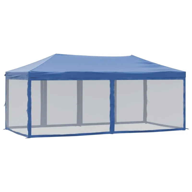 Proginė palapinė su šoninėmis sienomis, mėlyna, 3x6m