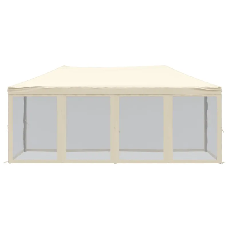 Proginė palapinė su šoninėmis sienomis, kreminė, 3x6m