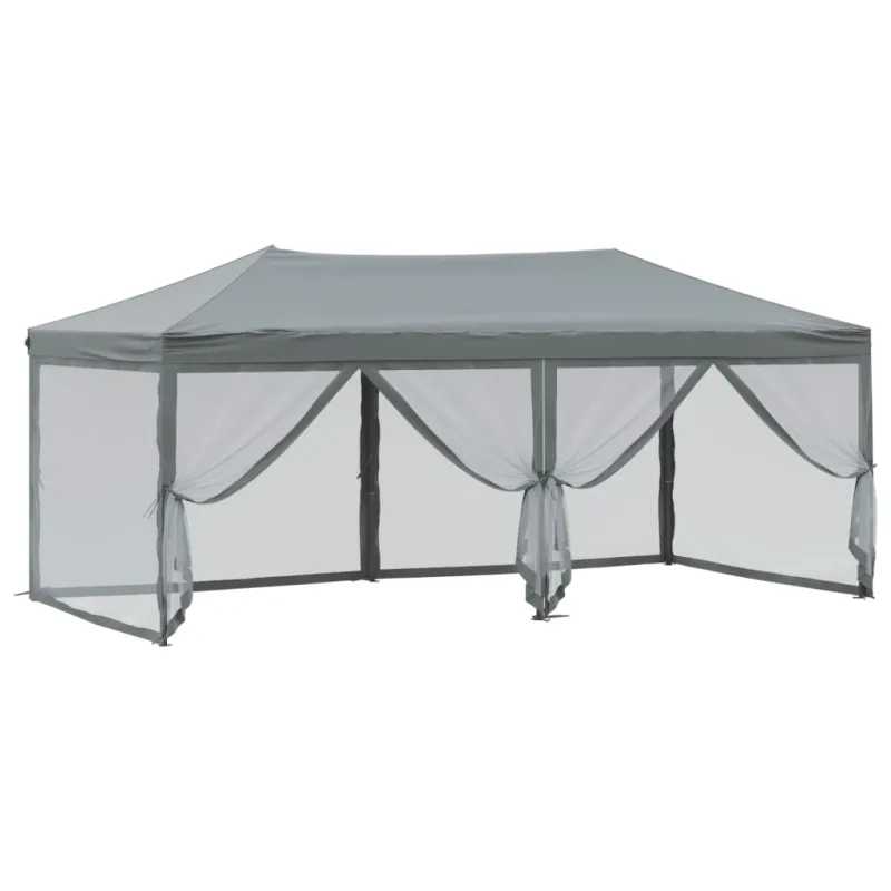 Proginė palapinė su šoninėmis sienomis, antracito, 3x6m