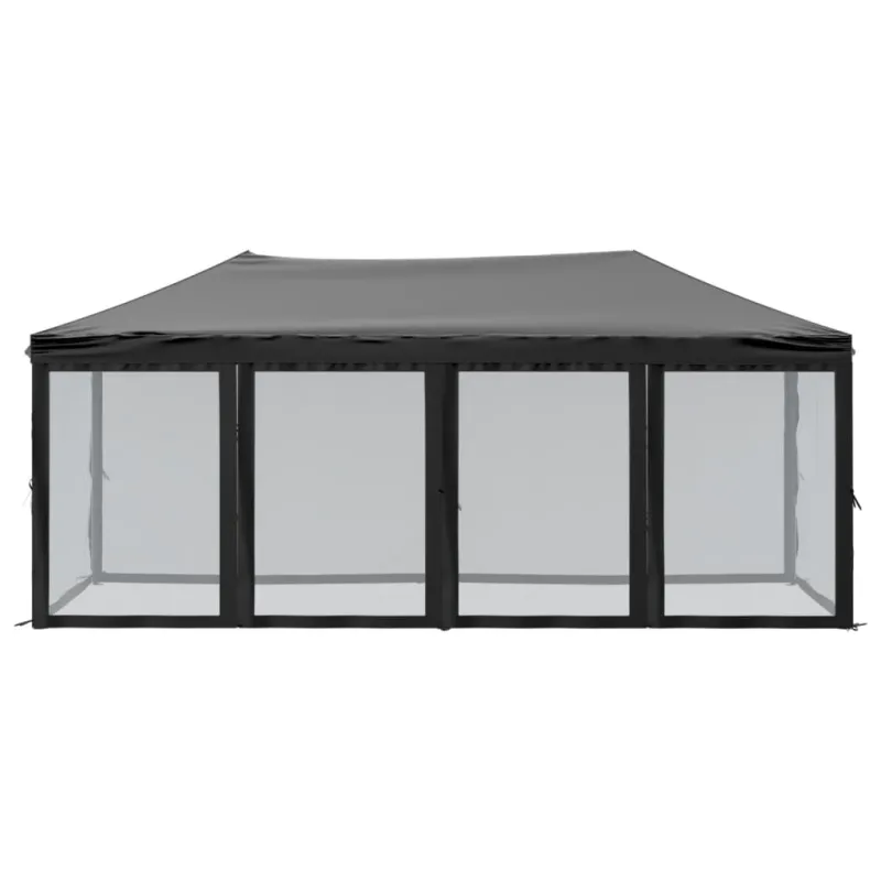 Proginė palapinė su šoninėmis sienomis, juoda, 3x6m