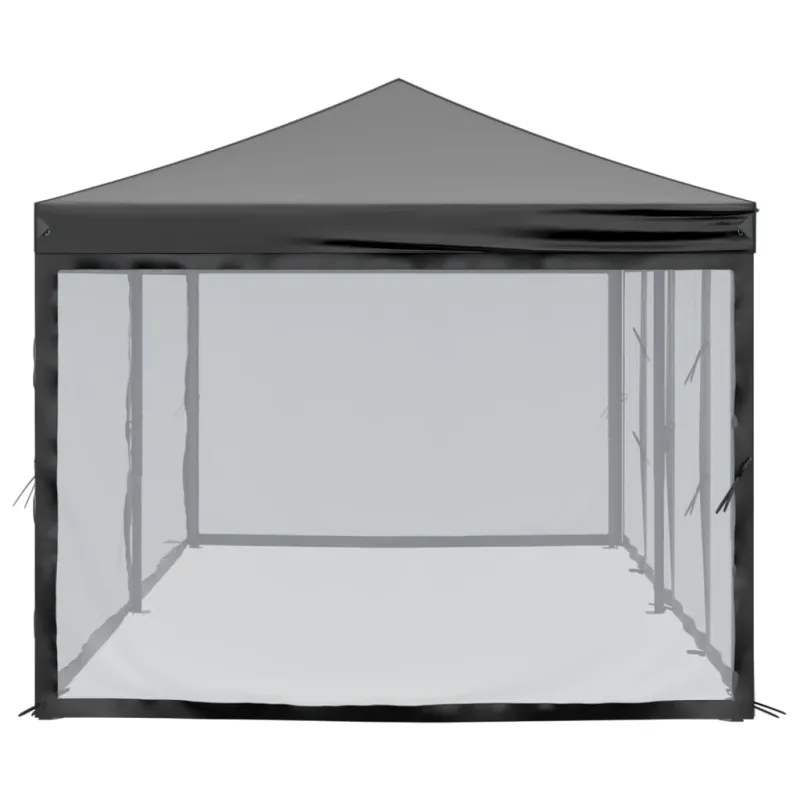 Proginė palapinė su šoninėmis sienomis, juoda, 3x6m