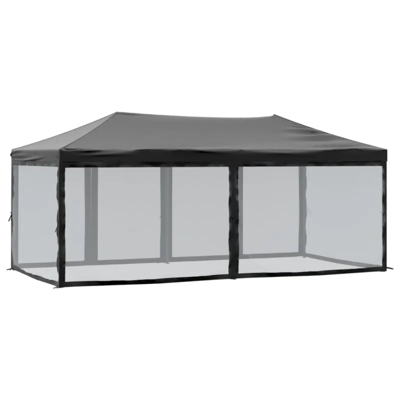 Proginė palapinė su šoninėmis sienomis, juoda, 3x6m