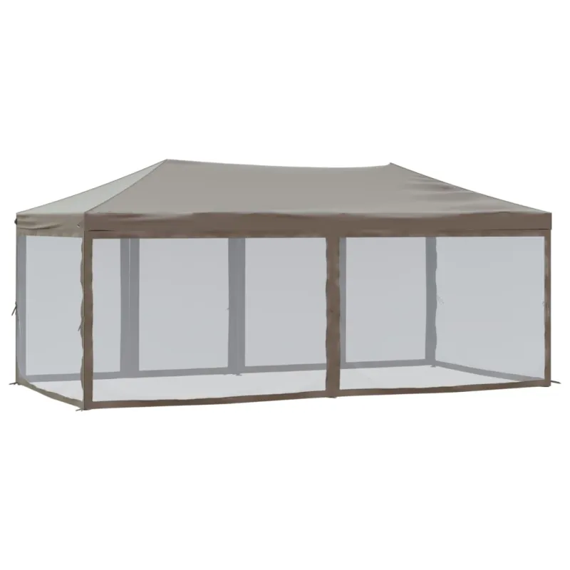 Proginė palapinė su šoninėmis sienomis, taupe, 3x6m