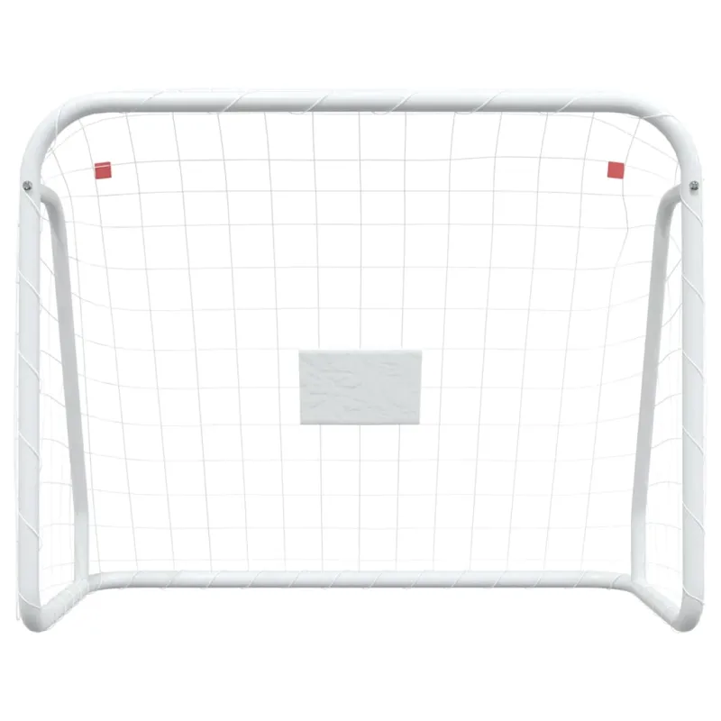 Futbolo vartai, balti, 125x96x60cm, plienas/poliesteris