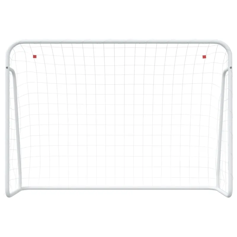 Futbolo vartai, balti, 214x75x152cm, plienas/poliesteris