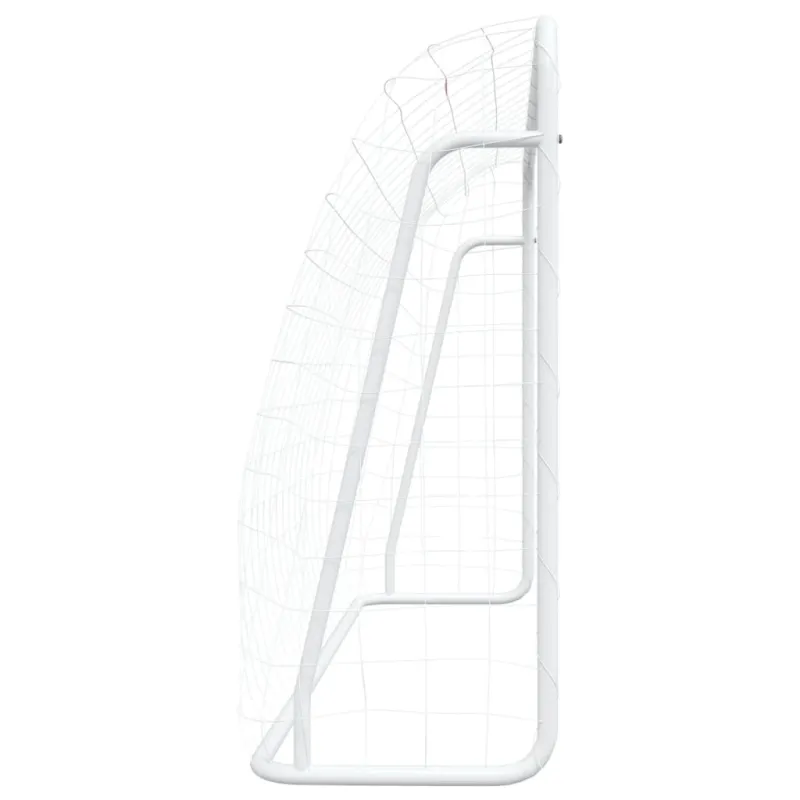 Futbolo vartai, balti, 214x75x152cm, plienas/poliesteris