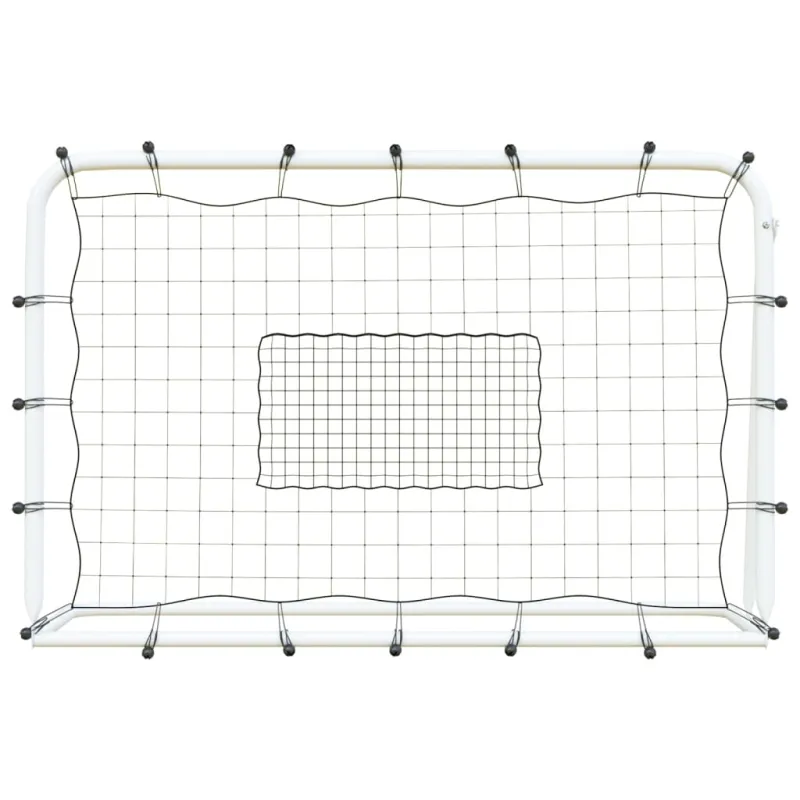 Futbolo atšokimo sienelė, balta/juoda, 184x61x123cm, plienas/PE
